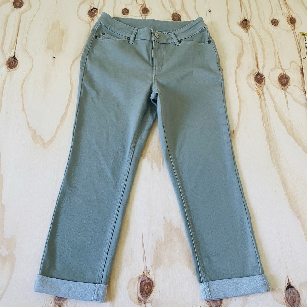 Martha Stewart Rolled Hem Ankle Jeans Size 2p Signature Colored Seagrass A681974